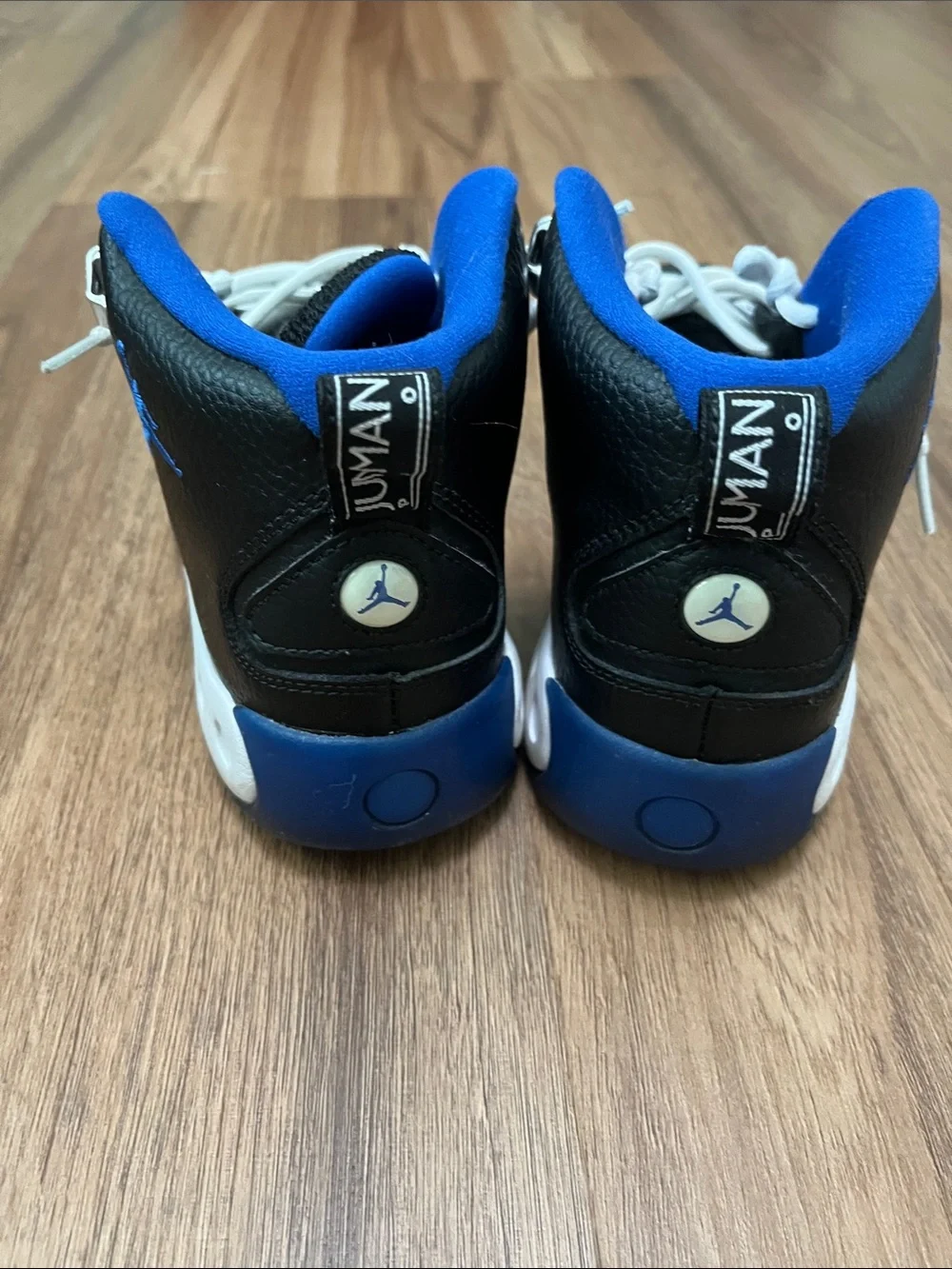 Jordan Kids Black and Blue Mid-Top Sneakers